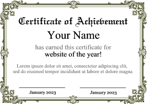 certificate template, award