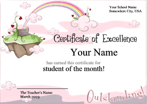 certificate template, cute, colorful, paradise