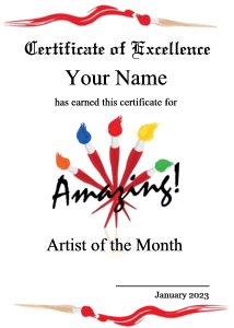 art award, certificate, paint brush, painting
