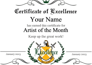formal art certificate template