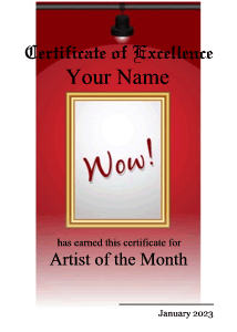 art contest award certificate