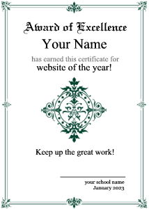 award certificate, Victorian border