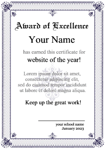 certificate to print, plain