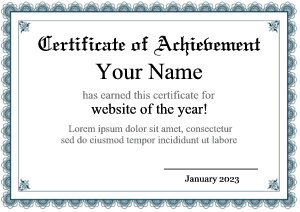 award template,certificate border, landscape