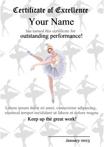 ballerina award template