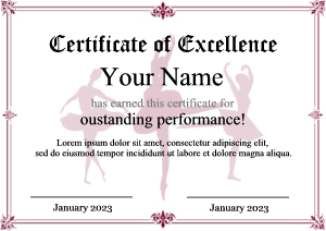 dance certificate