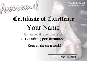 certificate border for ballet dancers