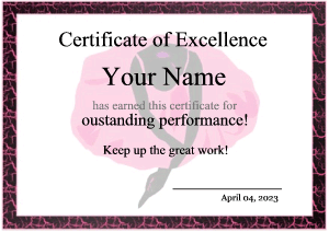 ballerina certificate