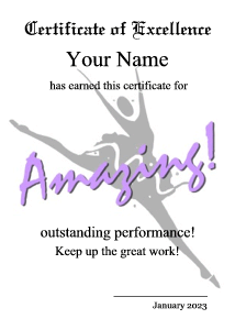 certificate template, ballet, dancer
