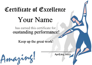 mens ballet certificate template