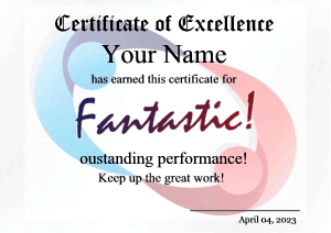 dance certificate