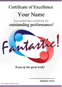 certificate template for dance