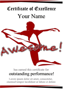 dance certificate template for boys