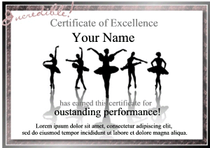 ballet award certificate