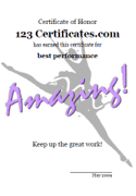 ballet certificates