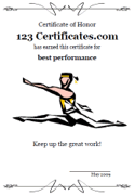 free dance certificates