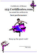 printable dance certificates