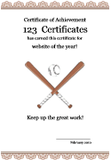 free baseball certificate