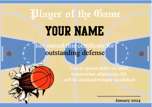 basketball court border, award, template