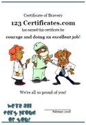 bravery certificate for kids