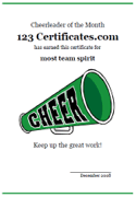 Free Printable Cheerleading Certificates, Cheerleading Awards to Print ...