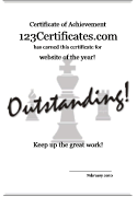 chess award certificate template