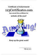 free chess certificates for kids