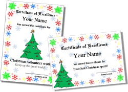 Christmas tree certificate border
