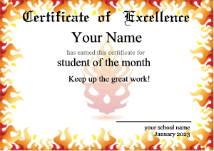 cool certificate template, flame border