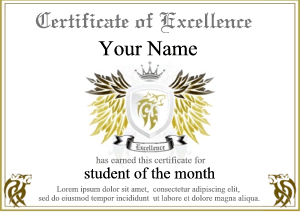certificate background, fire, ribbon