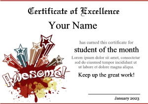 fun certificate template, abstract, stars