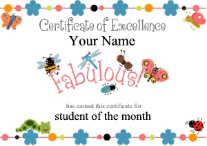 cute certificate template with insects