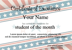 certificate template, USA border