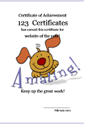 cute certificate with dog border