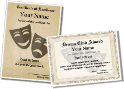 formal drama award template
