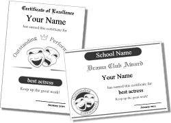 school musical certificates