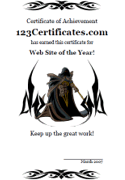 fantasy character certificate template