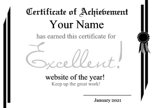 certificate template, ribbon, black and white
