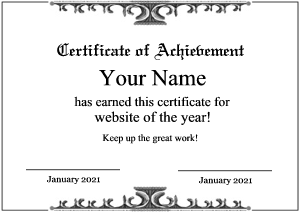 certificate to print