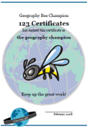 geography bee certificate template