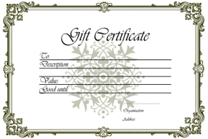 GIFT CERTIFICATE TEMPLATE