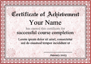 graduation certificate, simple design