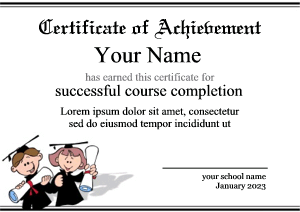 elementary school graduation certificate template