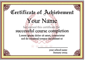certificate template, 2024 graduation