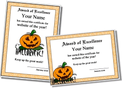 Pumpkin award template