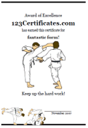 karate cetificate template
