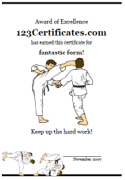 Free martial art certificate template