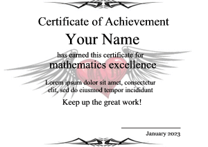 math certificate board