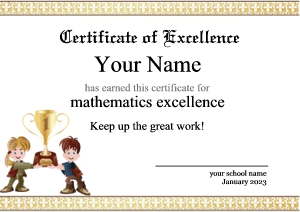 math award certificate template