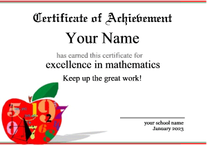 school certificate, math, numbers